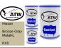 Preview: Nissan, Bronze Gray Metallic, KX0: 500ml Lackdose + 500ml Klarlack + 250ml Härter - Set, von ATW Autoteile West.
